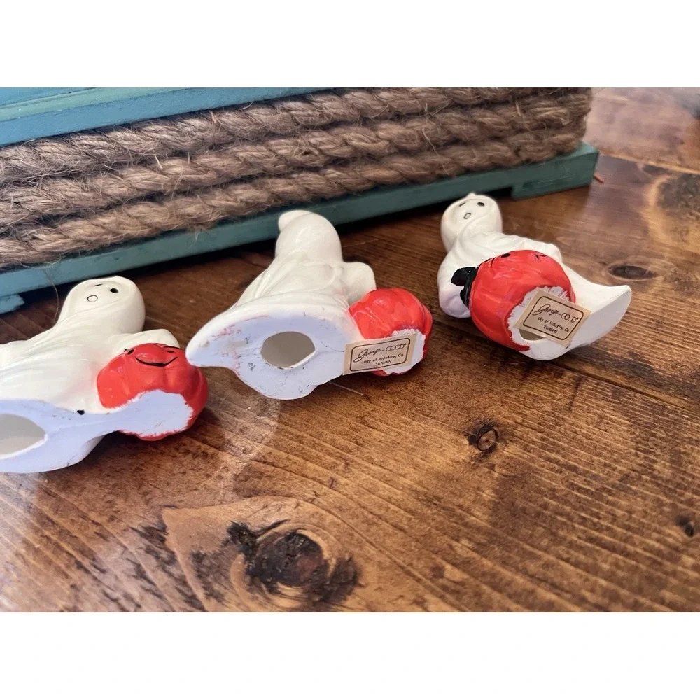 (2) Vintage George Good Ghost Halloween Jack O Lanterns 3
